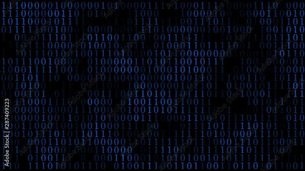 Aufkleber Machine code pattern, 0 and 1 digits blink processing computer task, matrix wall