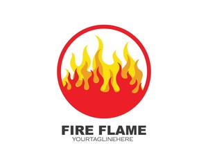 Fire flame Logo icon vector illustration design