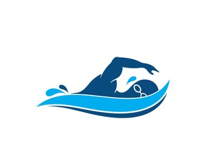 swimming icon logo vector illustration design