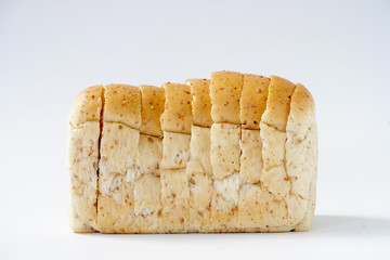 sliced bread isolated on white background