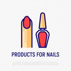 Nail polish and manicure thin line icon. Vector illustration for beauty shop.
