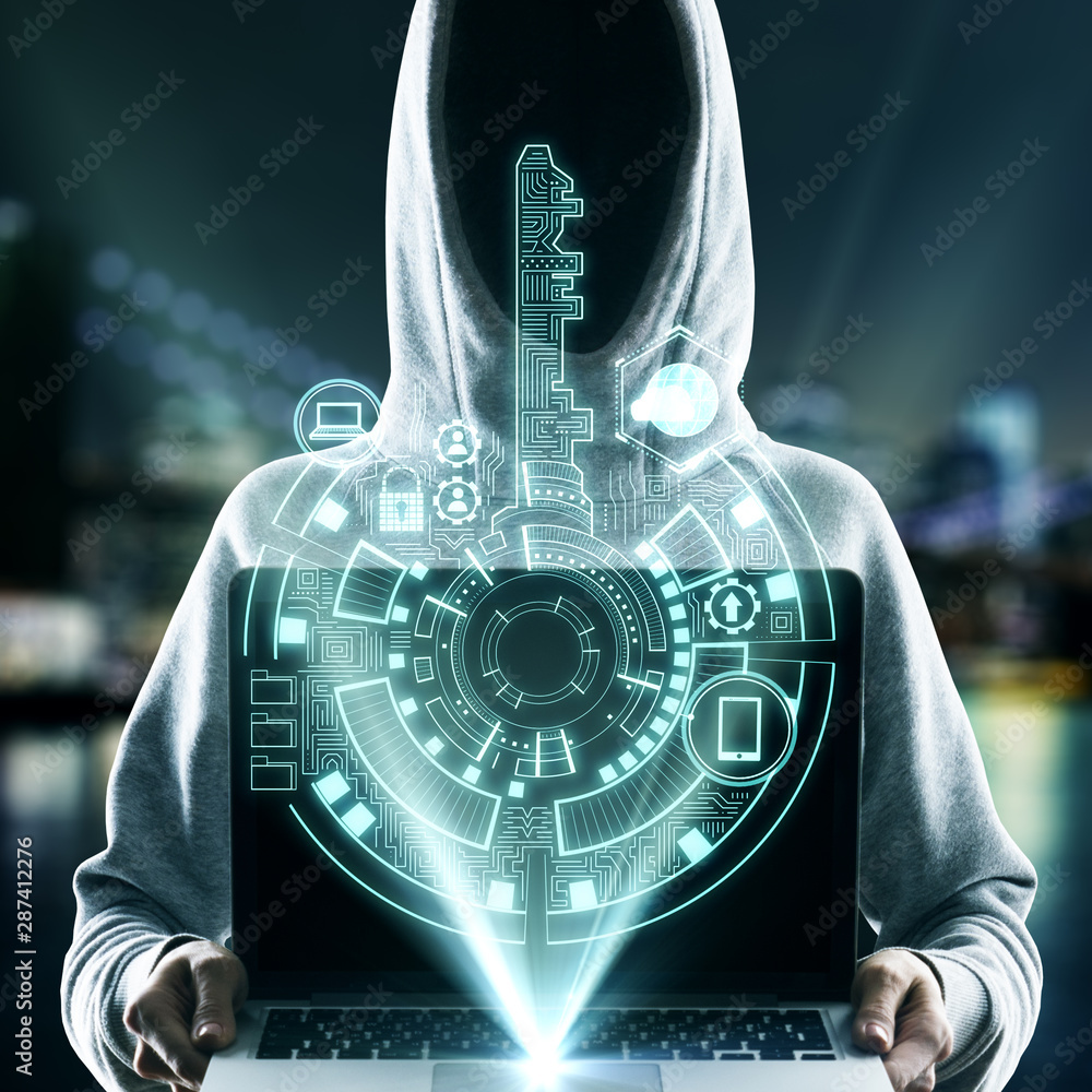 Poster Hacker using digital interface