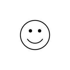 Outline smile vector icon. Very happy round face smiley line sign. Positive emotion