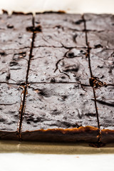 Chocolate Brownie Cake made with Carob Powder Flour.