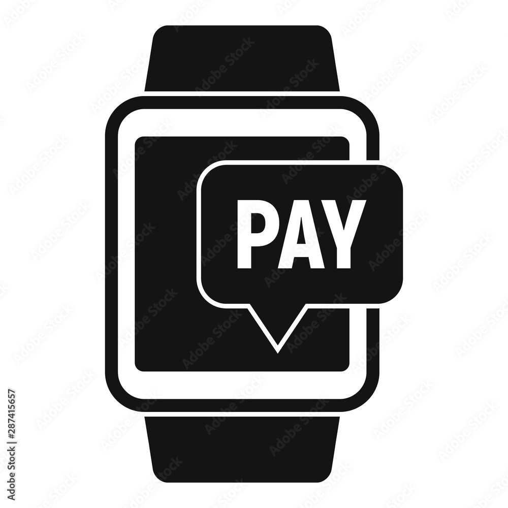 Poster smartwatch nfc payment icon. simple illustration of smartwatch nfc payment vector icon for web desig