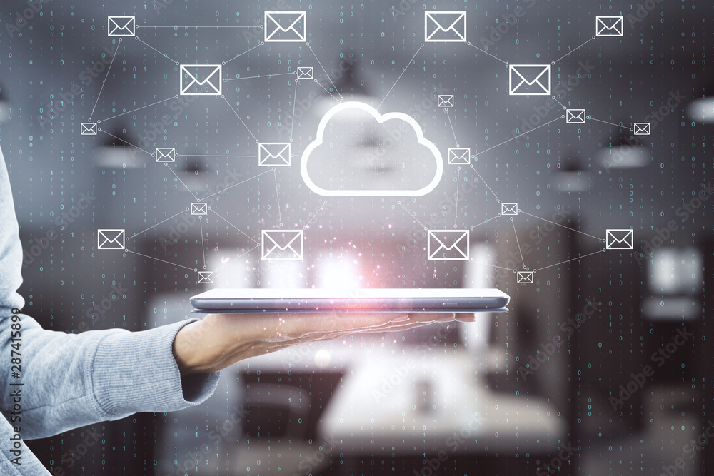 Poster Cloud computing and communication concept