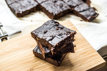 Chocolate Brownie Cake made with Carob Powder Flour.