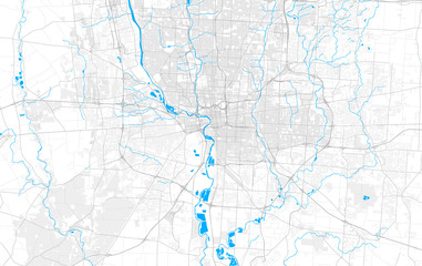 Rich detailed vector map of Columbus, Ohio, U.S.A.
