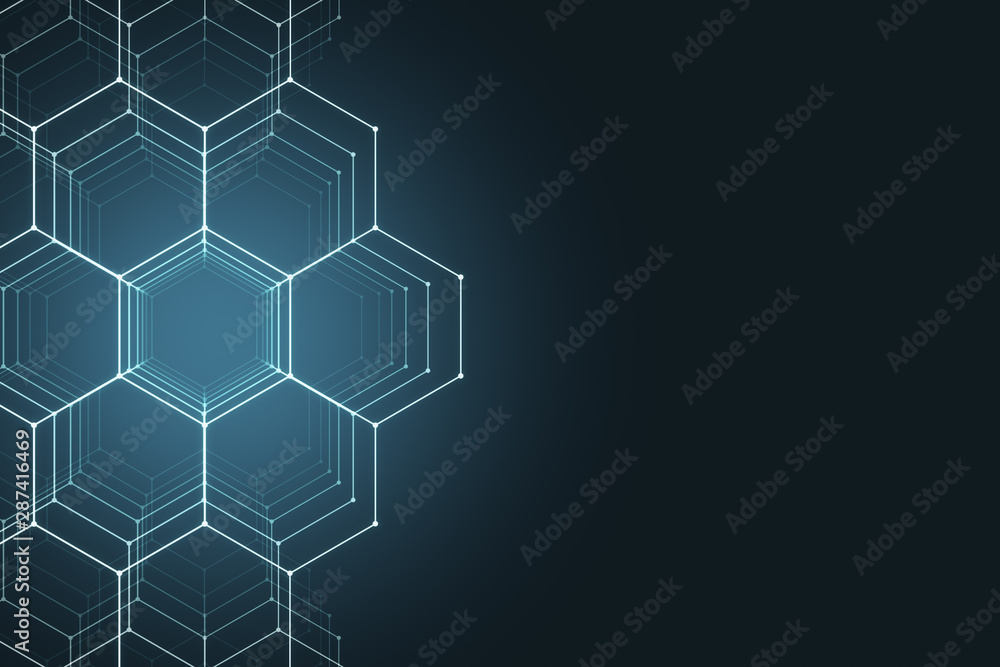 Wall mural abstract hexagonal backdrop