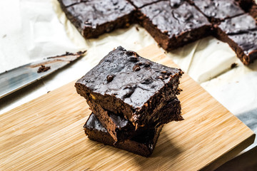 Chocolate Brownie Cake made with Carob Powder Flour.
