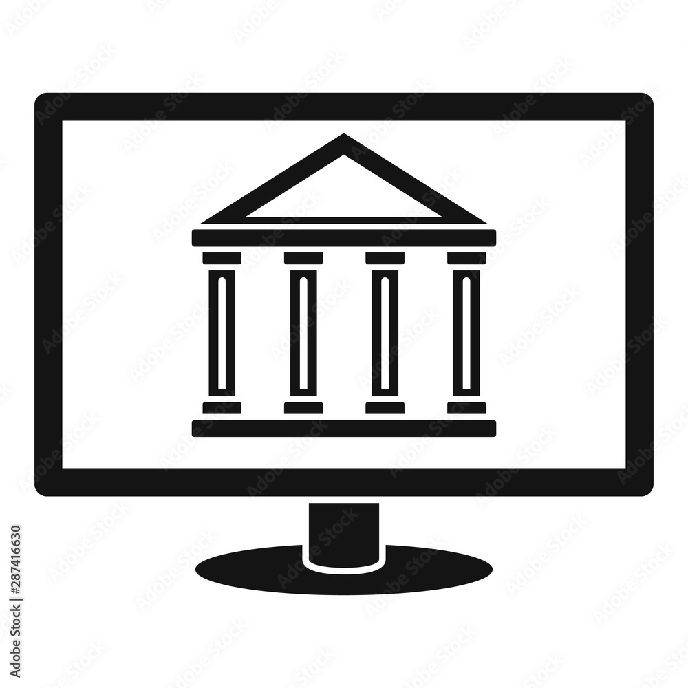 Poster internet bank building icon. simple illustration of internet bank building vector icon for web desig