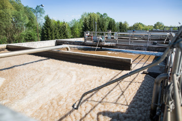 Wastewater treatment plant in operation