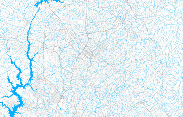 Rich detailed vector map of Charlotte, North Carolina, U.S.A.