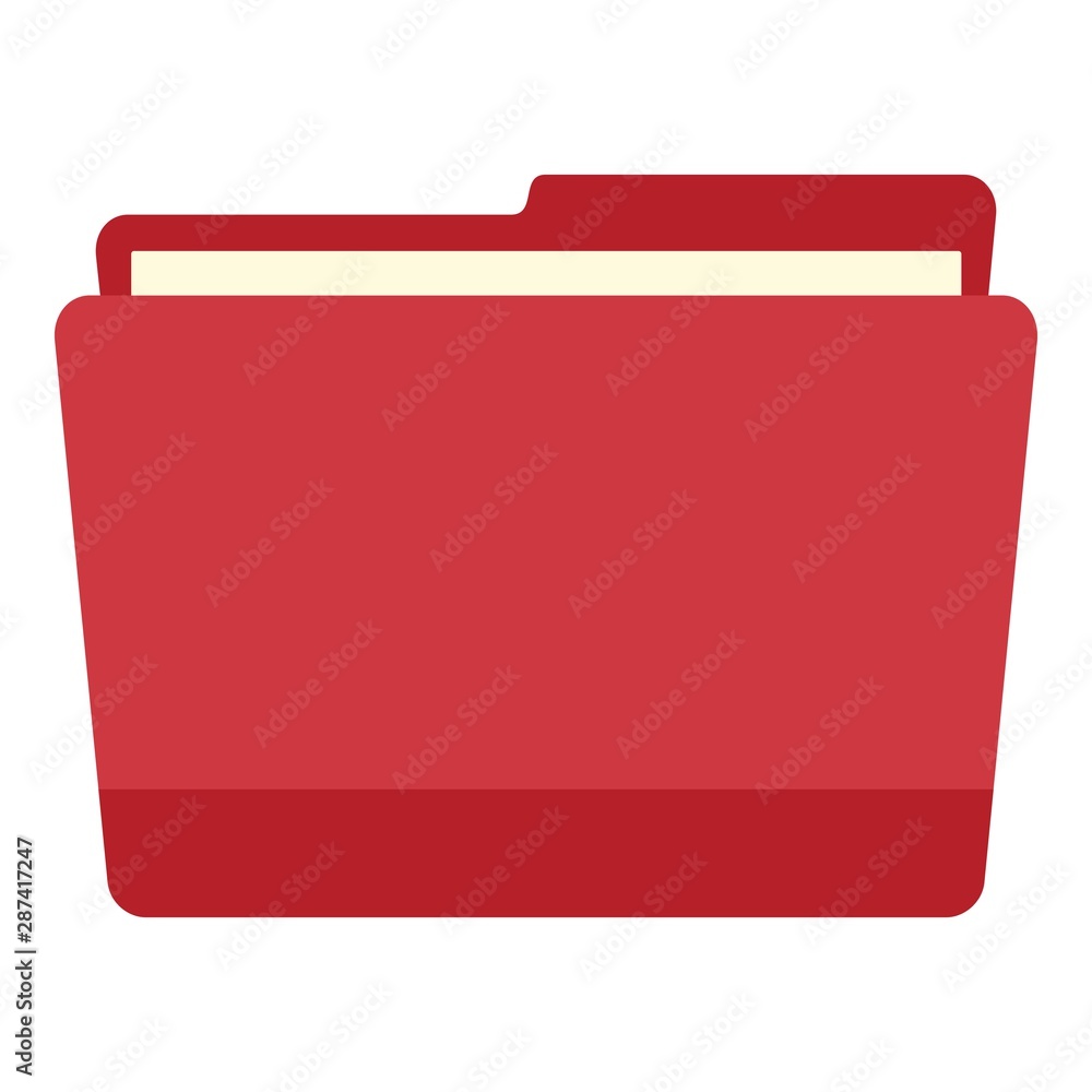 Poster red pc file folder icon. flat illustration of red pc file folder vector icon for web design
