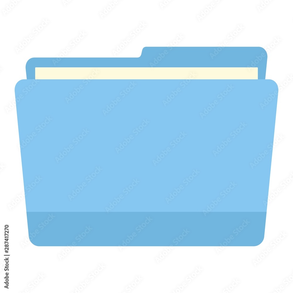 Poster blue computer file folder icon. flat illustration of blue computer file folder vector icon for web d