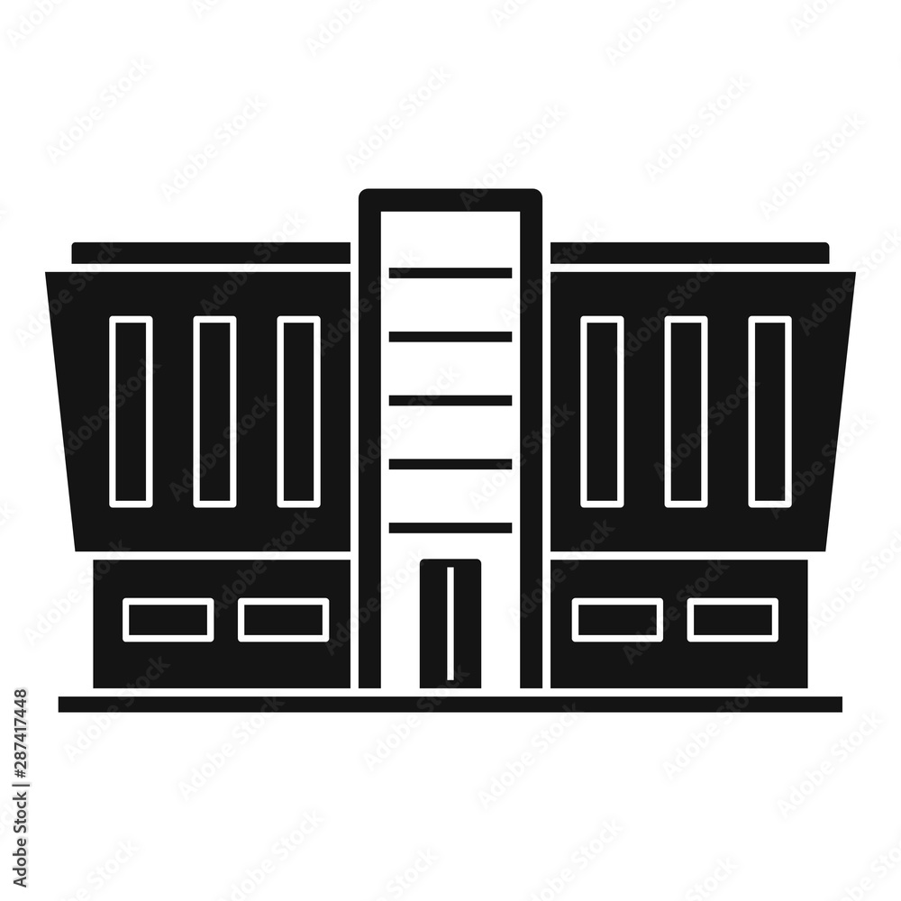 Poster mall building icon. simple illustration of mall building vector icon for web design isolated on whit