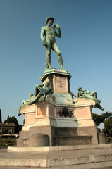 Michelangelo's David; bronze replica seen on the Piazzale Michelangelo in Florence