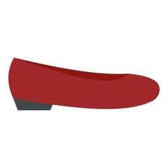 Red girl shoe icon. Flat illustration of red girl shoe vector icon for web design