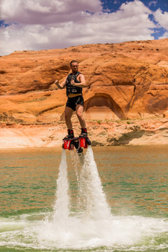Flyboarding with Bravada Yachts on Lake Powell, border of Arizona and Utah