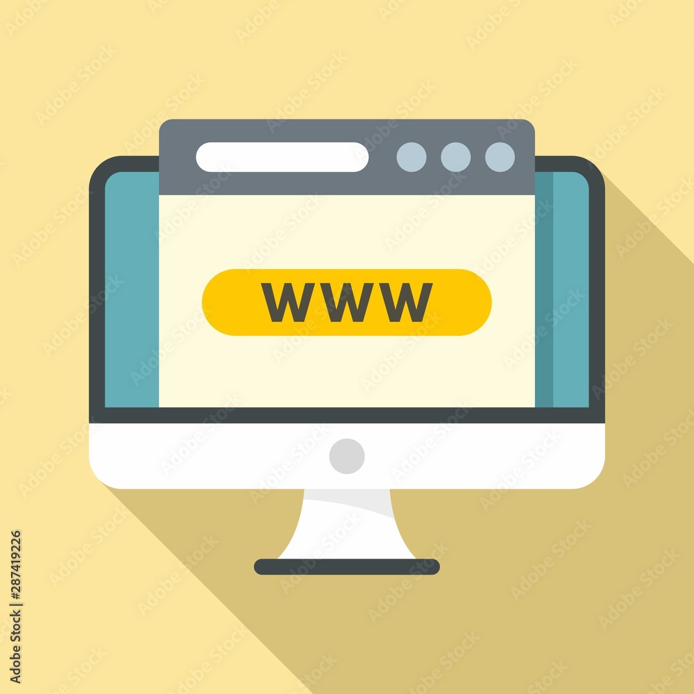 Poster computer domain icon. flat illustration of computer domain vector icon for web design