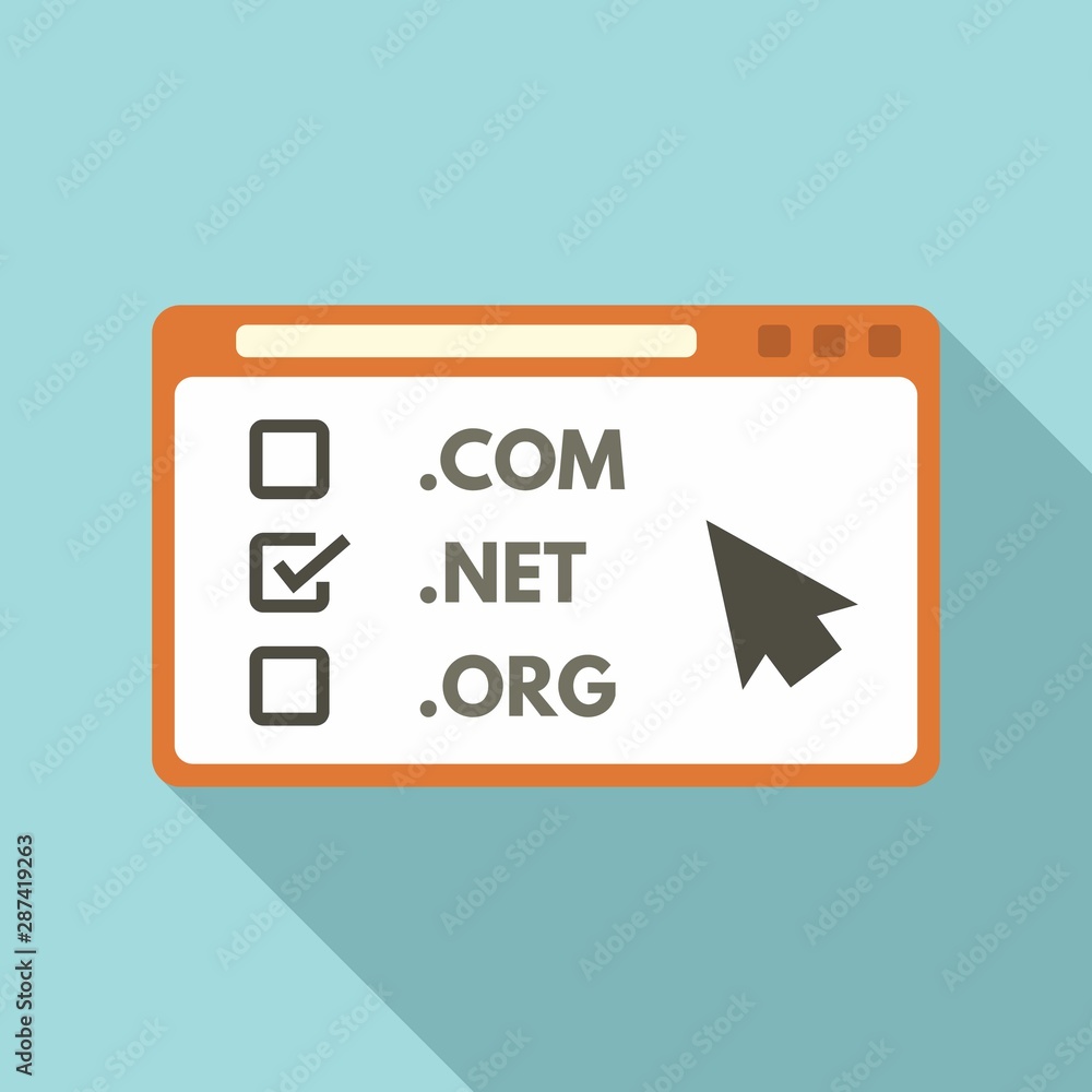 Poster web domain icon. flat illustration of web domain vector icon for web design