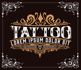 Vintage template with floral elements