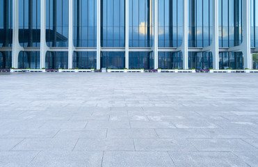 Empty Floor and Modern Architecture in Qingdao Olympic Sailing Center Square, China