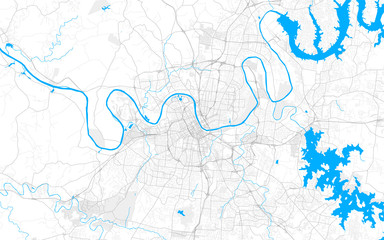 Fototapeta na wymiar Rich detailed vector map of Nashville, Tennessee, U.S.A.