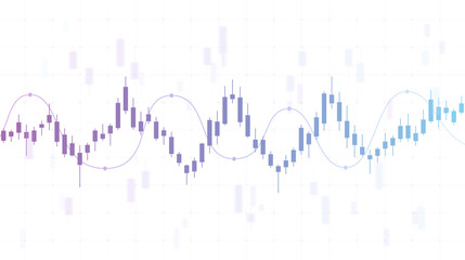 abstract financial chart with candlestick graph in stock market on white color background