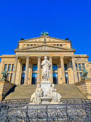 Fototapeta premium The Gendarmenmarkt square in Berlin, Germany which houses the Berlin Concert Hall (Konzerthaus) and the French and German Churches.