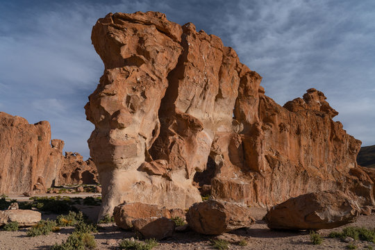 Surreal rock formations caused by the elements, Vallee de Rocas, Bolivian Andes, Bolivia