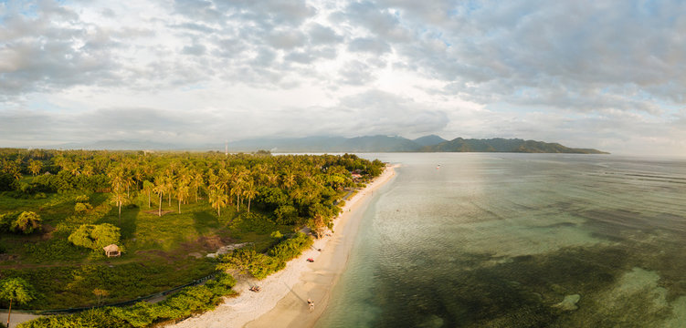 Beach at sunset, Gili Air, Gili Islands, Lombok Region, Indonesia