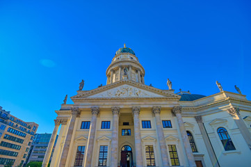 The churches located in Gendarmenmarkt square in Berlin, Germany.