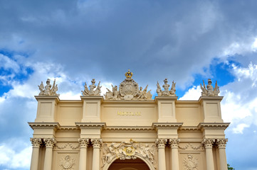 A view of Brandenburg Gate located in Potsdam, Germany. © Jbyard