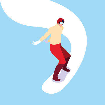 man practicing snowboard sport extreme