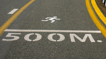 walking, jogging, running sign lane on the road - 287422621