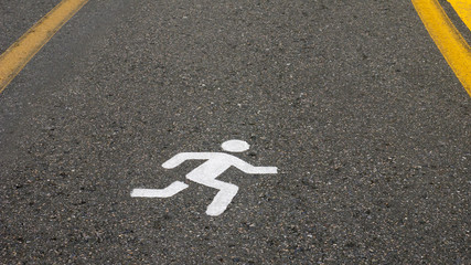 jogging sign lane on the road - 287422641