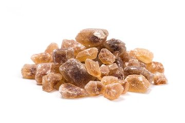 brown sugar isolated on white background. Top view.