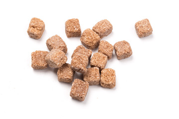 brown sugar isolated on white background. Top view.