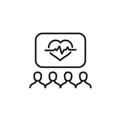 conference of cardiologists - minimal line web icon. simple vector illustration. concept for infographic, website or app.