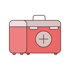 first aid kit on white background