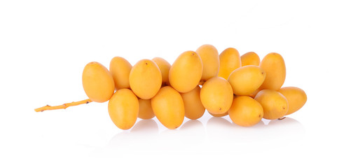 fresh date palm fruit on white background
