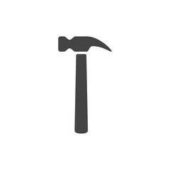 Hammer vector icon, silhouette 