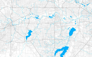 Rich detailed vector map of Arlington, Texas, U.S.A.