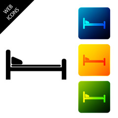 Hospital Bed icon isolated. Set icons colorful square buttons. Vector Illustration