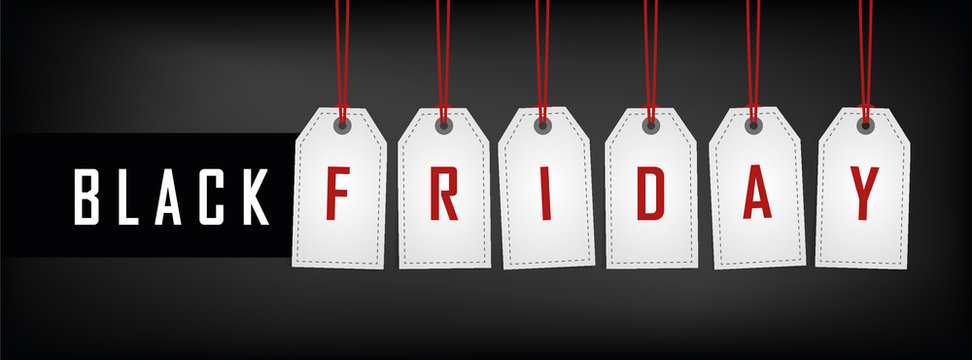 black friday promotion hanging label on dark background background vector illustration EPS10