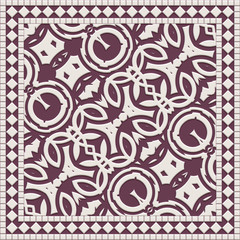 Tile glaze mosaic seamless- 3d illustration decor wall. Granite art- invitation template