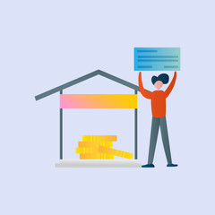 Set of Online shop Illustration for online shop, marketing, sales and sosial media. Modern flat design concept. Web page design for website and mobile website. Flat vector illustration.shop.