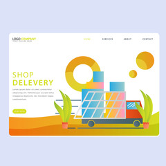 Set of Online shop Landing pages template for online shop, marketing, sales and sosial media. Modern flat design concept. Web page design for website and mobile website. Flat vector illustration.