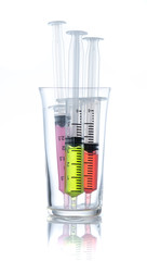 Children syringe for receiving cough syrup with syrup medicine